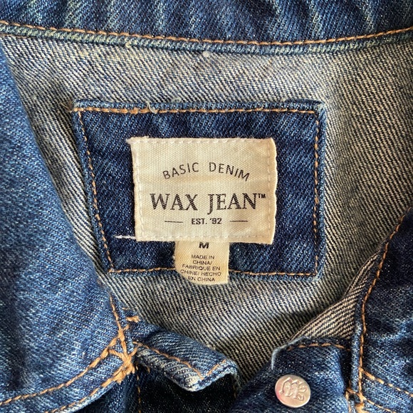 urban planet - dark blue button up jean jacket - Picture 3 of 3